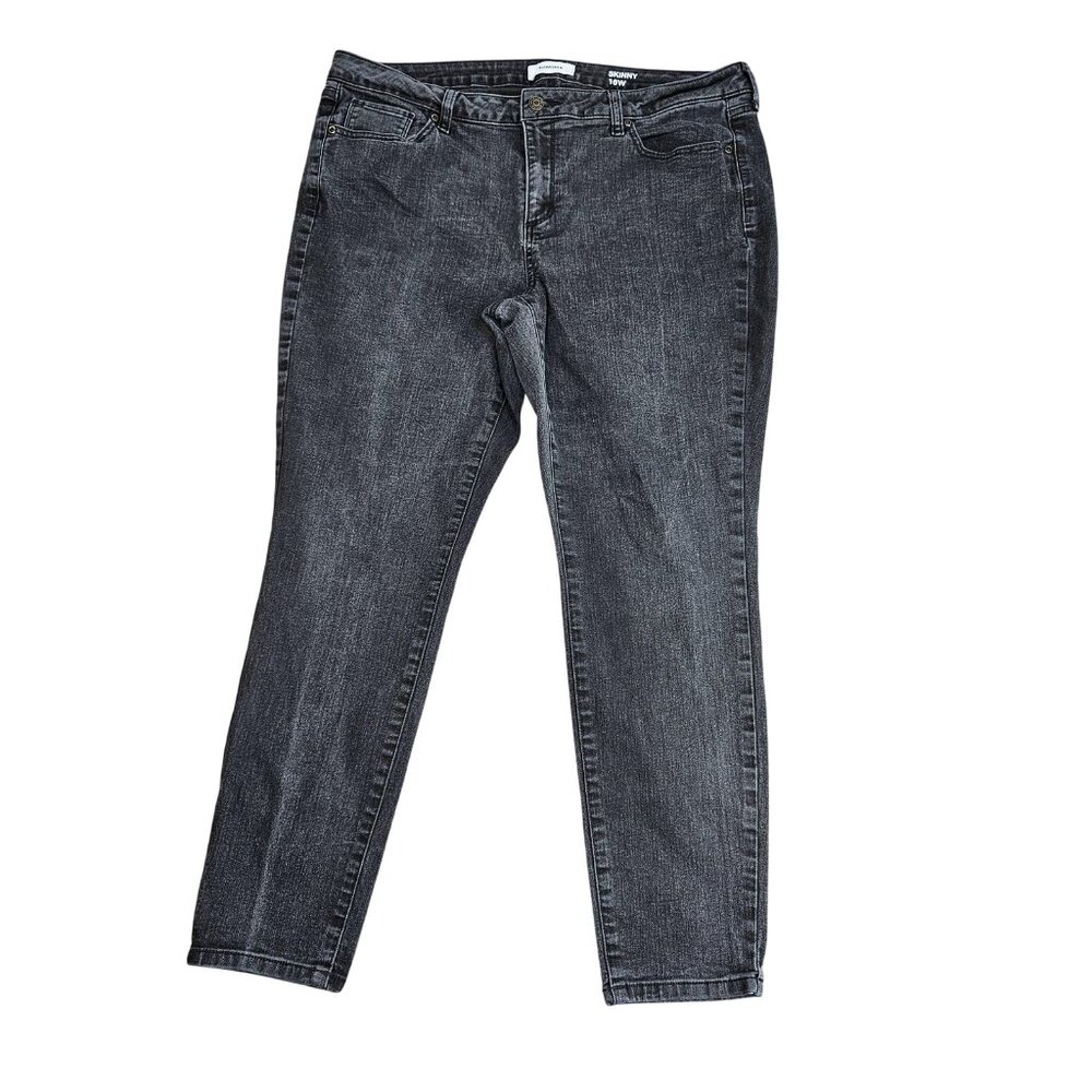 Sonoma‎ Goods For Life Skinny Jeans Womens 16W Gray Charcoal Wash Stretch Denim